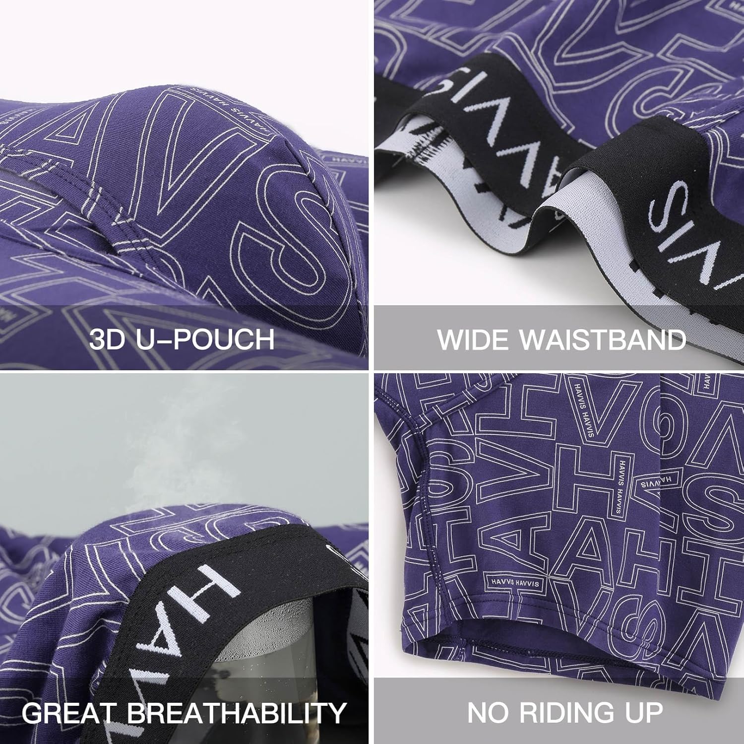 HAVVIS Men's Performance Underwear Boxer Briefs Soft Comfortable Bamboo Viscose Underwear for Men Multipack - Image 5