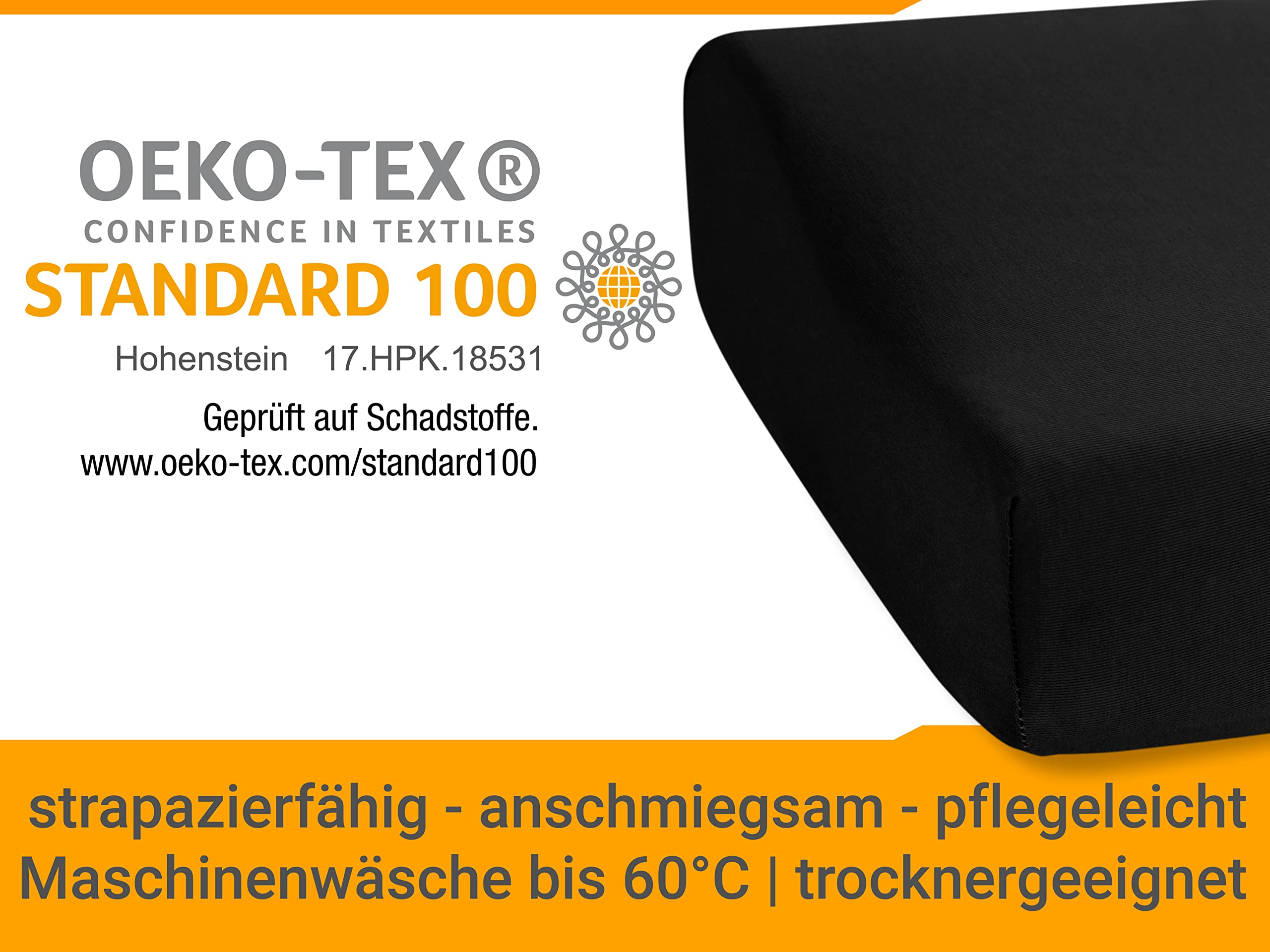 npluseins Zestaw 2 poszewek na poduszki pod kark, poduszka zdrowotna, rozmiar S, 30-35 x 45-50 cm, kolor czarny