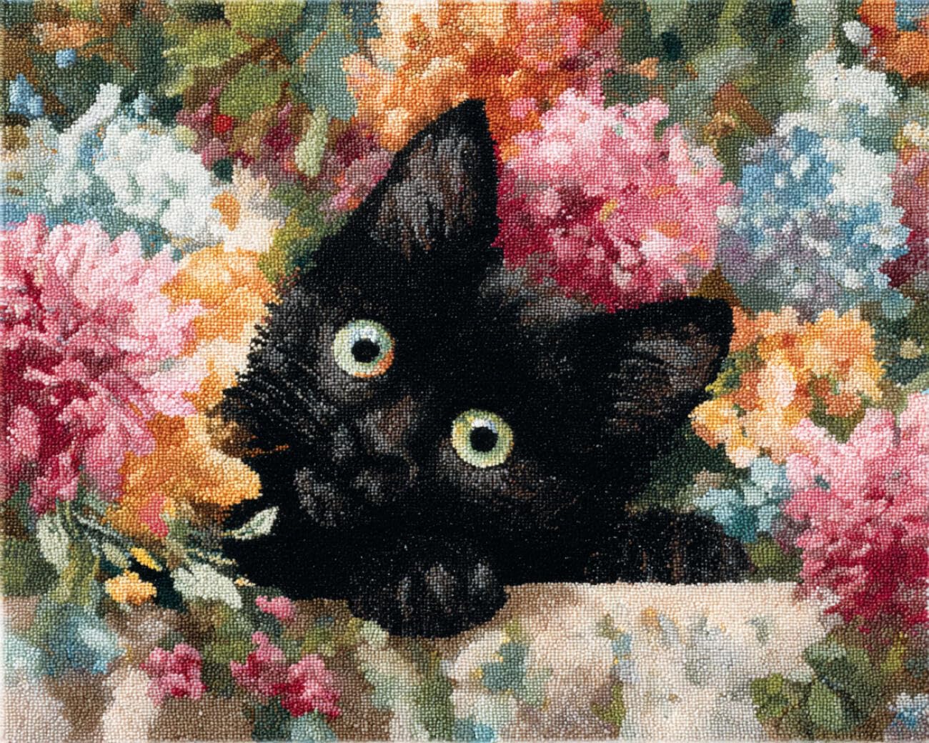 AMBATTERY Large Rug Making Kit Cartoon Black Cat 90x120cm