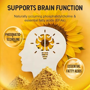 Organic Sunflower Lecithin Powder | 100% Non-GMO, USDA Certified, Gluten-Free | Brain, Liver & Heart Health Support | Premium Food Emulsifier for Baking & Smoothies | 4oz (113g) 10g Daily Serving