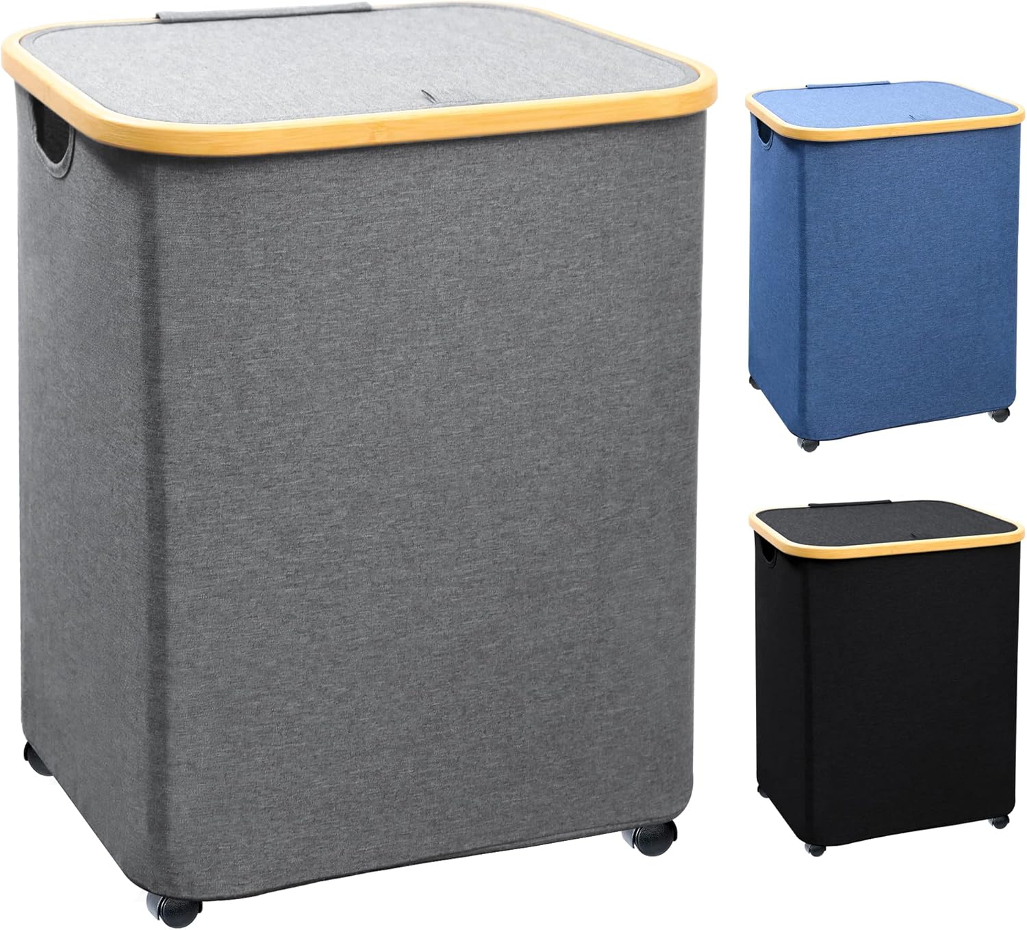 Laundry Hamper with Lid 72L Rolling Laundry Hamper with