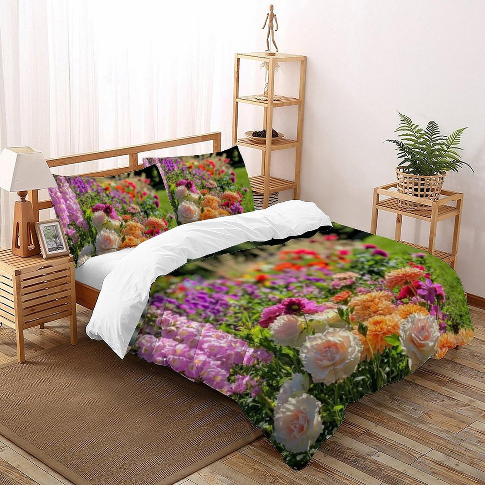 Housse de couette romantique les plantes pour décorer une chambre de filles style bohème