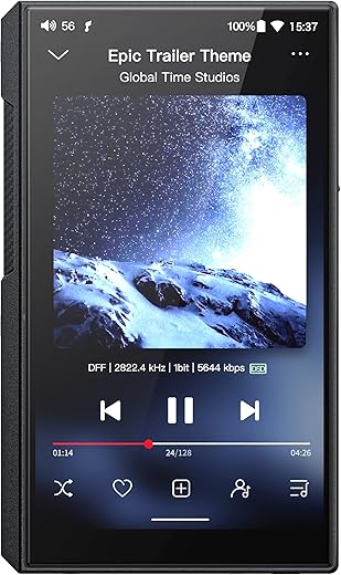 FiiO M11S Hi-Res MP3 Music Player with Dual ES9038Q2M, Android 10 Snapdragon 660, 5.0inch, Lossless DSD/MQA, 5G WiFi/Apple Music/Tidal/Amazon Music 4.4mm 2.5mm/3.5mm/4.4mm Black