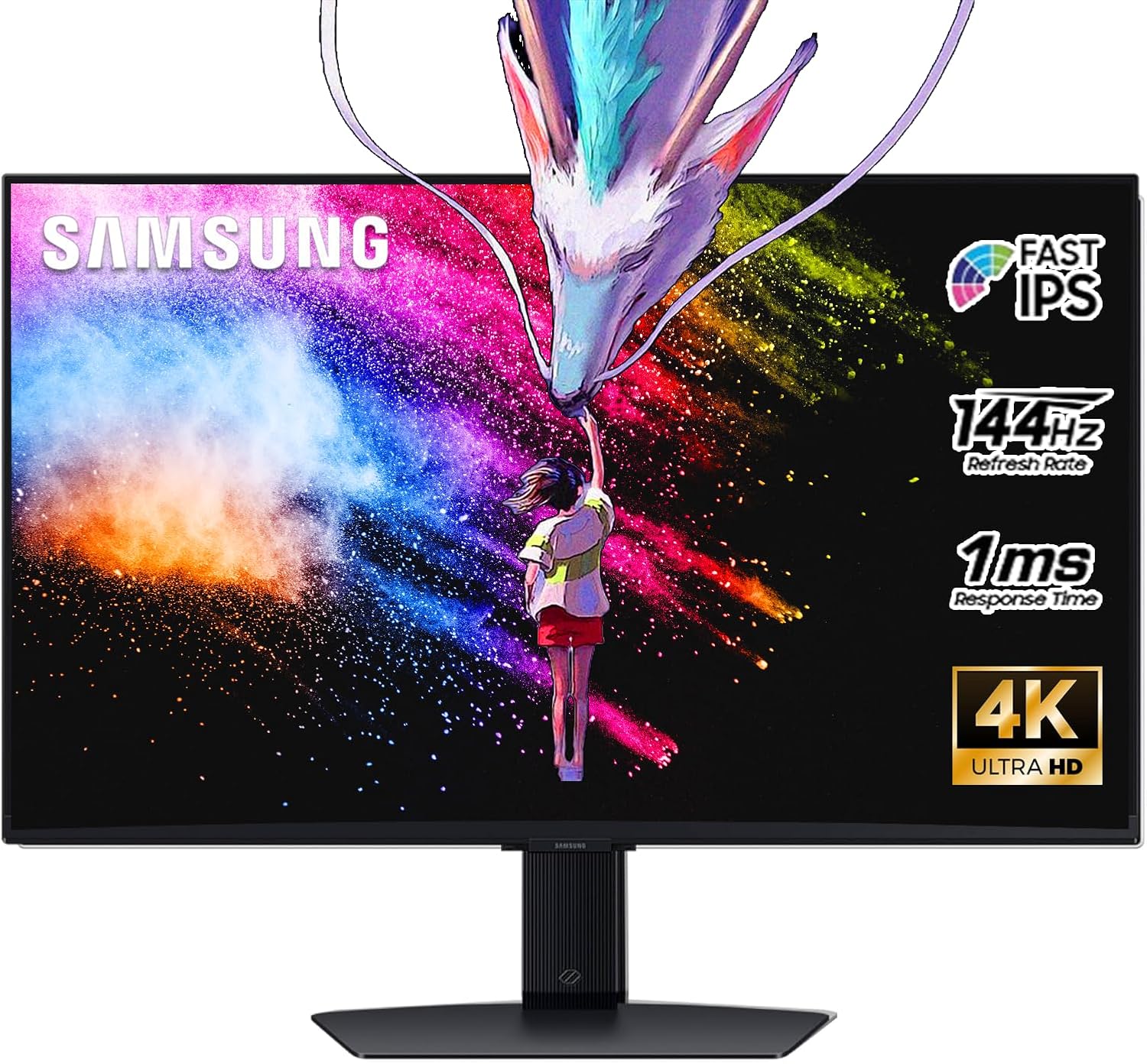 Samsung 27" Odyssey 4K Gaming Monitor | 144Hz 1ms Fast IPS | G-Sync Compatible, AMD FreeSync Premium | HDR400, Game BAR, Smart TV | Dynamic Black Equalizer, Height Adjustable