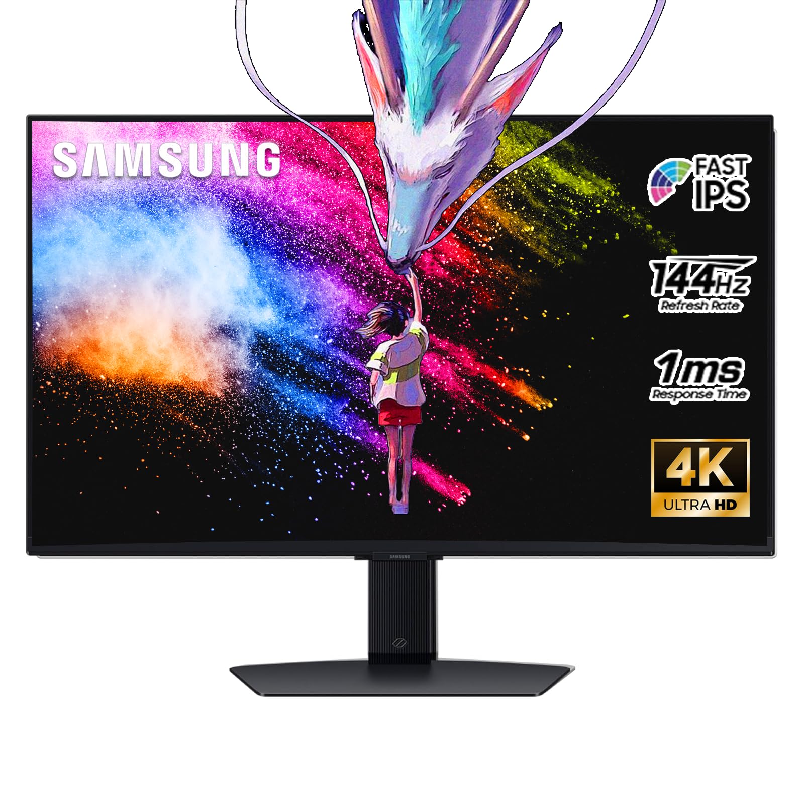 Samsung 27" Odyssey 4K Gaming Monitor | 144Hz 1ms Fast IPS | G-Sync Compatible, AMD FreeSync Premium | HDR400, Game BAR, Smart TV | Dynamic Black Equalizer, Height Adjustable