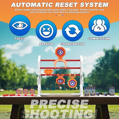 Miniatura 4 de Accesorios de pistola de gel para juegos de disparo, objetivo con 60000 gellets, 5 objetivos de disparo y 3 latas de soda, adecuado para dardos