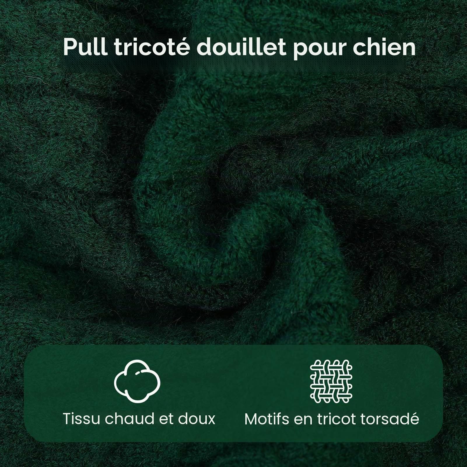 ASENKU Pull Chien Petite Taille XS, Pull-Overs pour Chien avec Manches,Hiver Tricot Col Roulé Pull Chaud pour Chiens, Manteau pour Chiens pour Bouledogue Français Teckel Chihuahua