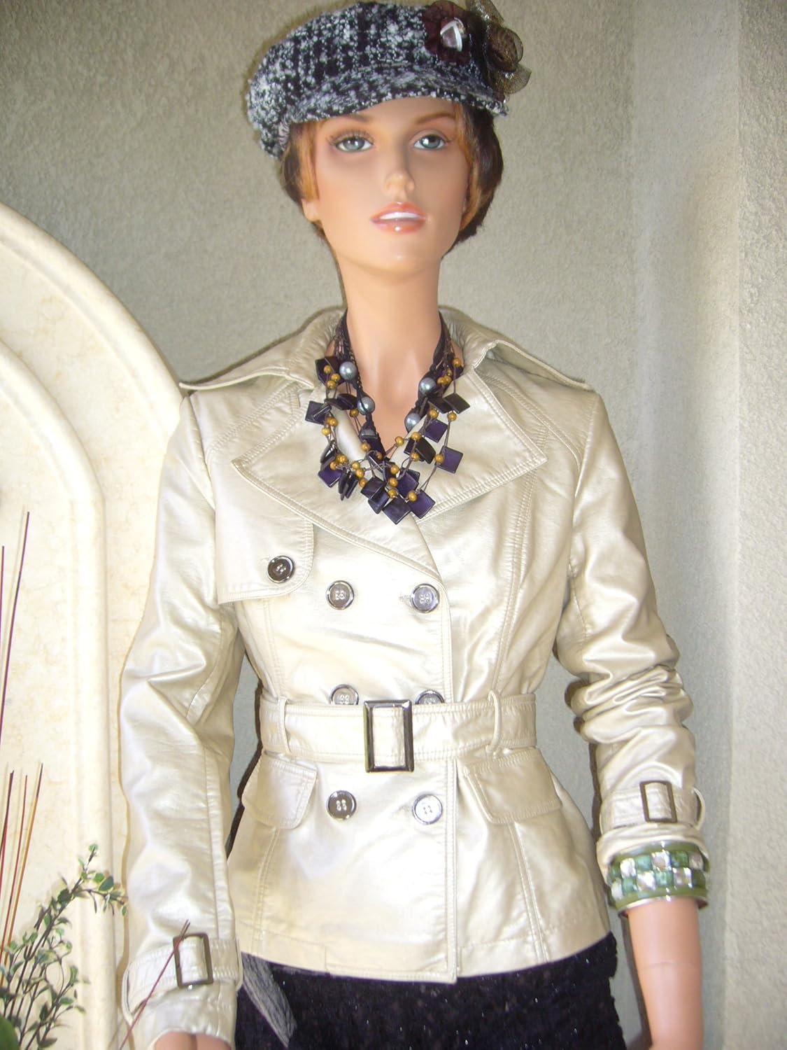 Metalic gold, faux leather jacket Everything Else