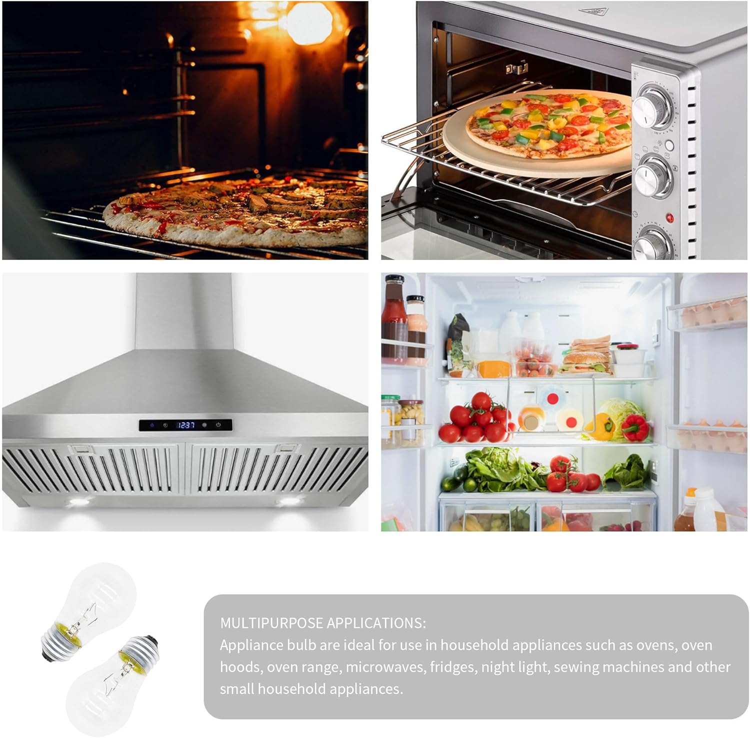 Appliance Oven Light Bulb A15 40W 120V for Oven Stove Refrigerator Microwave Lamp Reolacement E26 Medium E27 Base