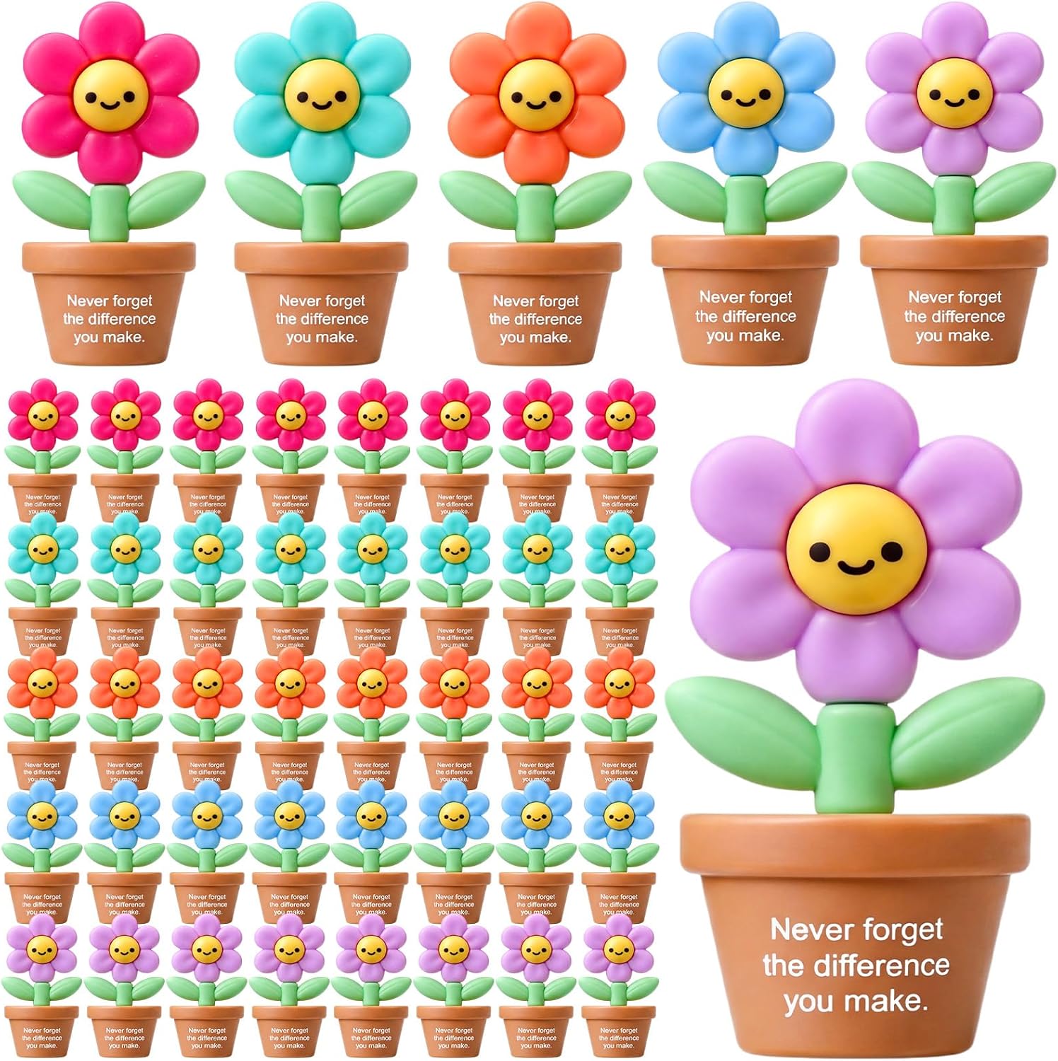 Gejoy 50 Pcs Mini Rubber Potato Toys Positive Gifts Potato Figures Decorations and Encouragement Birthday Motivational Gifts for Colleague Staff Teacher