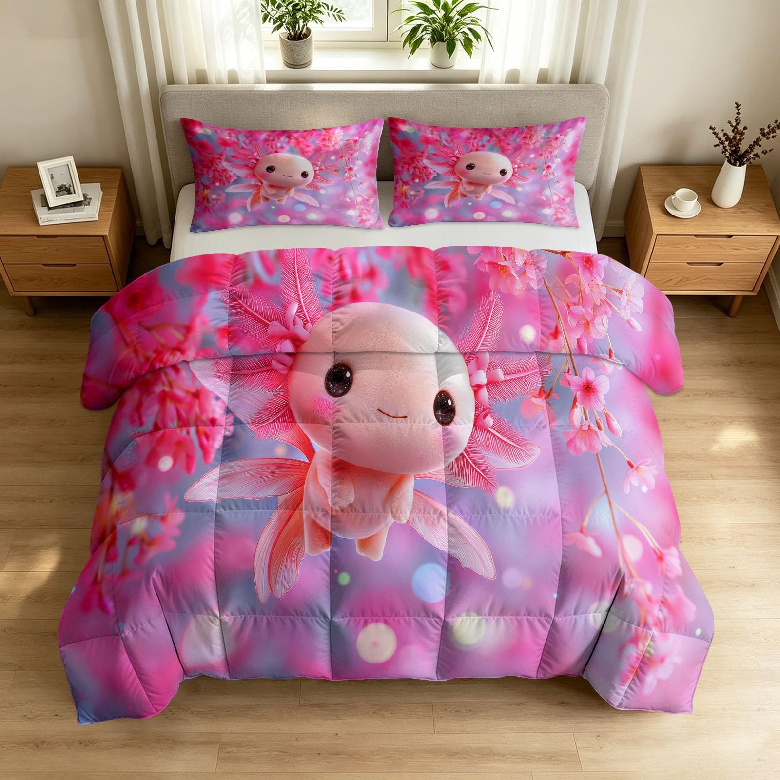 Edredón de verano sin funda para noches frescas en pareja con estampado floral japonés