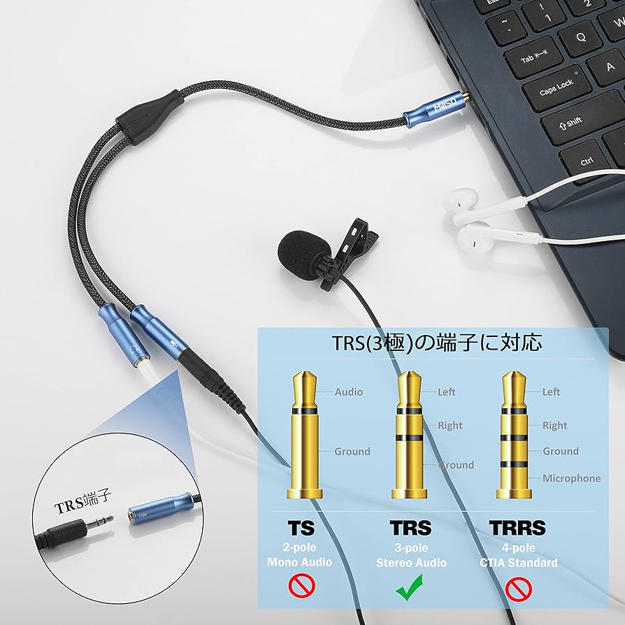 Amazon.co.jp: MillSO オーディオ変換ケーブル(3極メスx2-4極オス