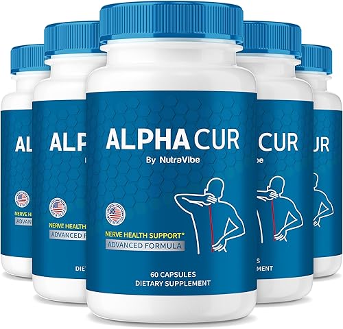 Paquete de 5 cápsulas AlphaCur - Soporte nutricional oficial para la salud nerviosa, píldoras AlphaCur totalmente naturales para nervios saludables,