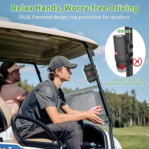 Miniatura 2 de 10L0L Soporte de altavoz mejorado para accesorios de carrito de golf, correa ajustable para correa de altavoz inalámbrica Bluetooth para Yamaha,