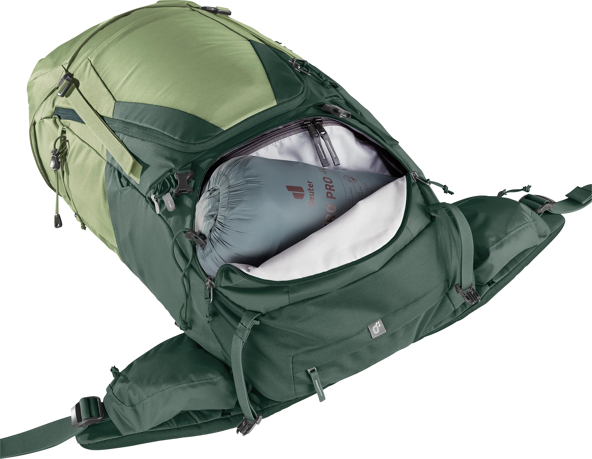 deuter Futura Air Trek 55 + 10 SL damski plecak trekkingowy, Grove-ivy, 55+10 L, Minimalistyczny