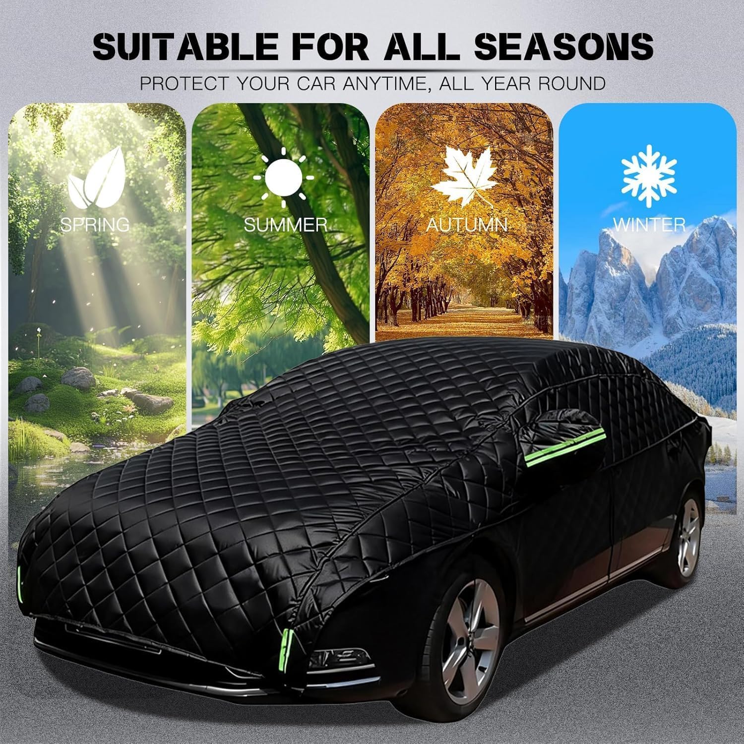 Telo Auto Antigrandine per Opel Karl Rocks 2018-2019,Telo Copriauto Antigrandine,Impermeabile Anti-UV Protezione da Pioggia e Neve Protezione Invernale,con Zip Laterale ch02y