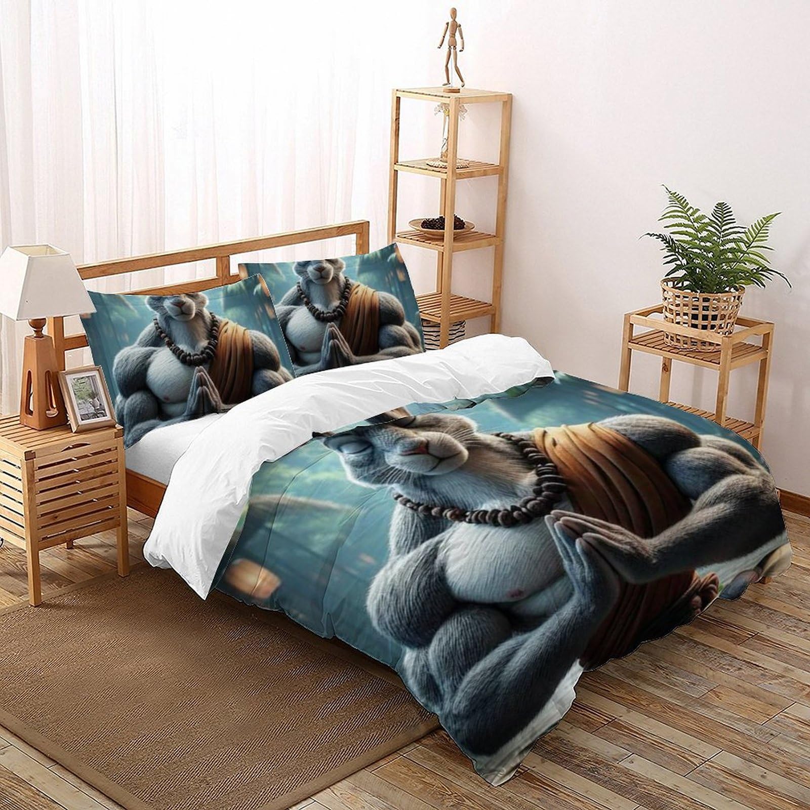 Parure de lit animaux 3D pour chambre d'enfant avec housse de couette double