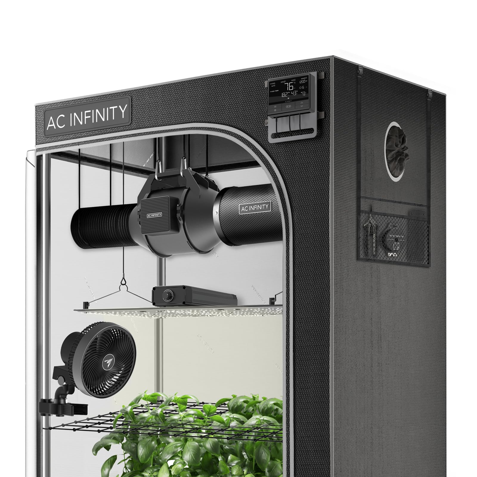 AC Infinity Advance Grow System 2x4 2-Plant Kit WiFi-Integrated Grow Tent Kit Automate Ventilation Circulation Schedule Full Spectrum