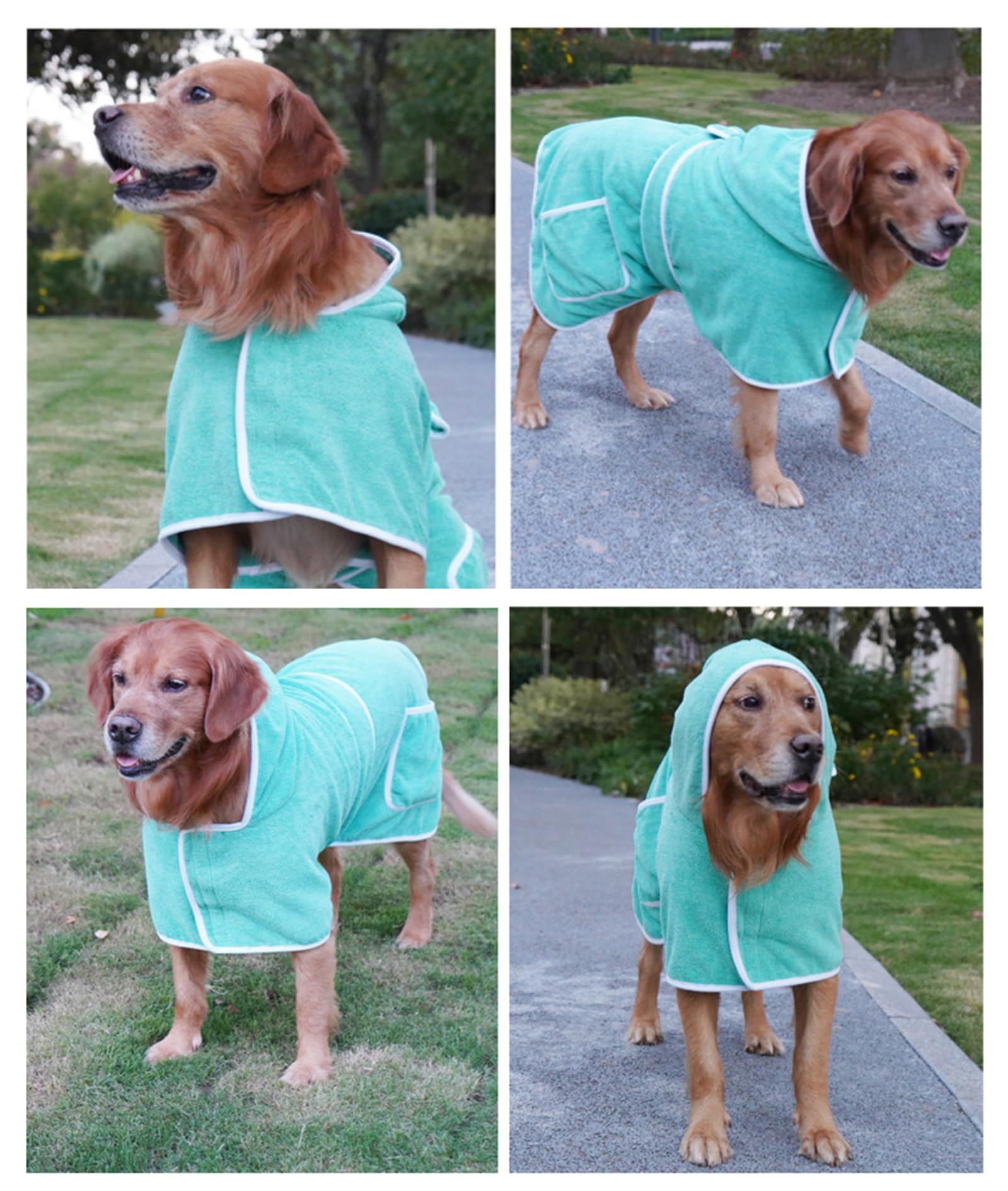 Peignoir pour Animaux De Compagnie Serviette en Microfibre Portable Autocollant Magique Réglable Séchage Rapide Super Absorbant pour Chien Et Chat,Rouge,M
