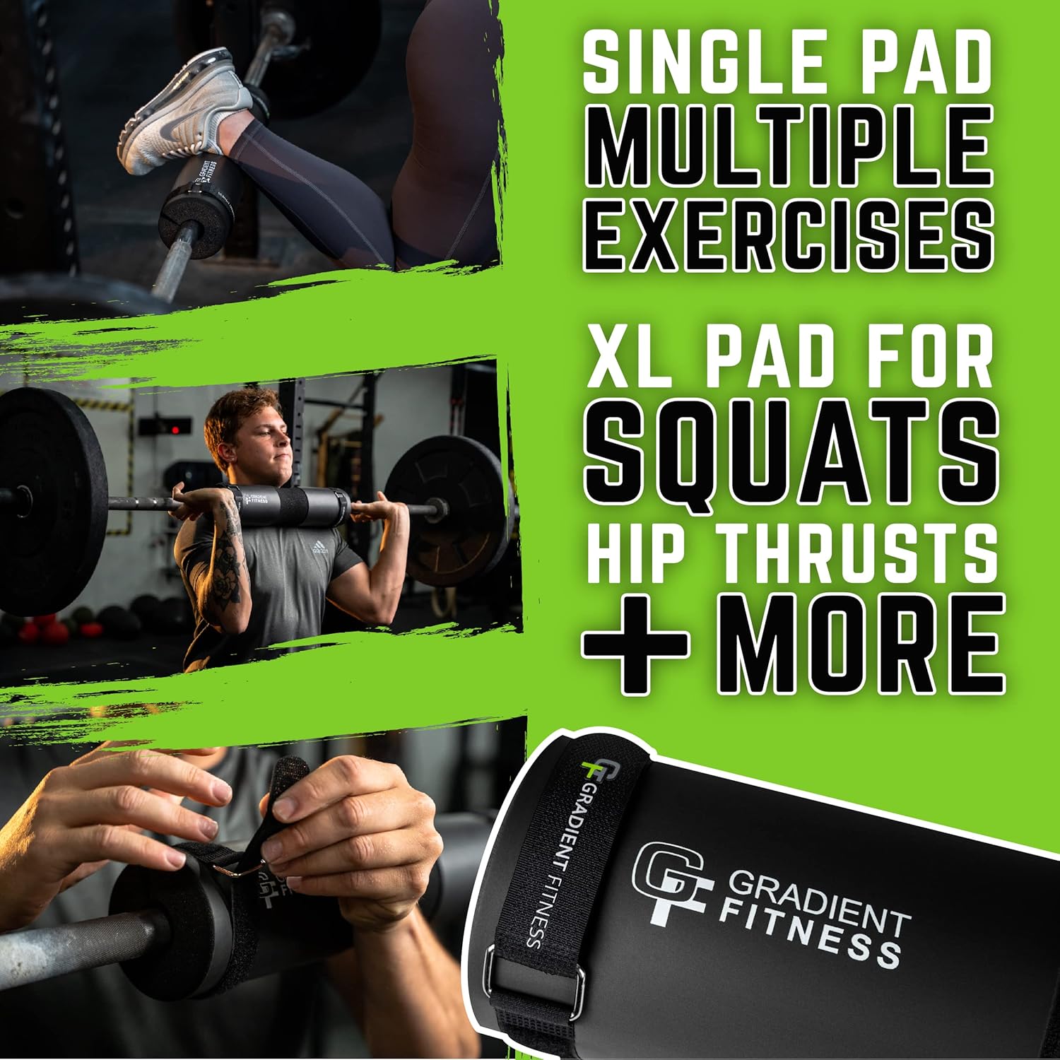 Buy Gradient Fitness Barbell Pad Hip Thrust Pad, Squat Pad, Barbell