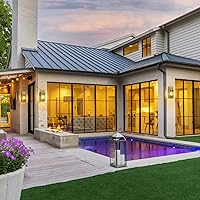 Vista 5 de BesLowe 2-Pack Outdoor Wall Light Fixtures, Exterior Waterproof Wall Lanterns, Porch Sconces Wall Mounted Lighting with E26 Sockets & Glass Shades