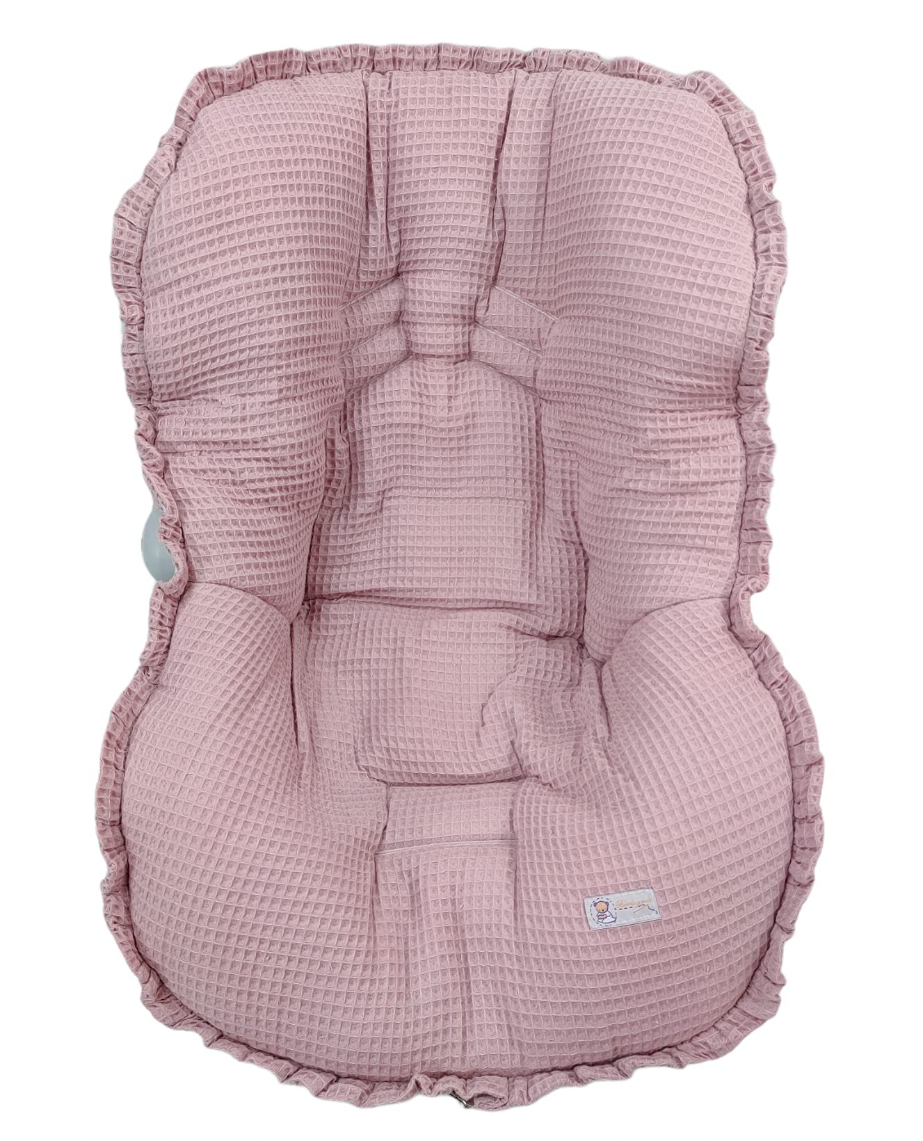 Saco funda universal grupo 0 + capota - Piqué Gofre - Waffle Rosa Maquillaje