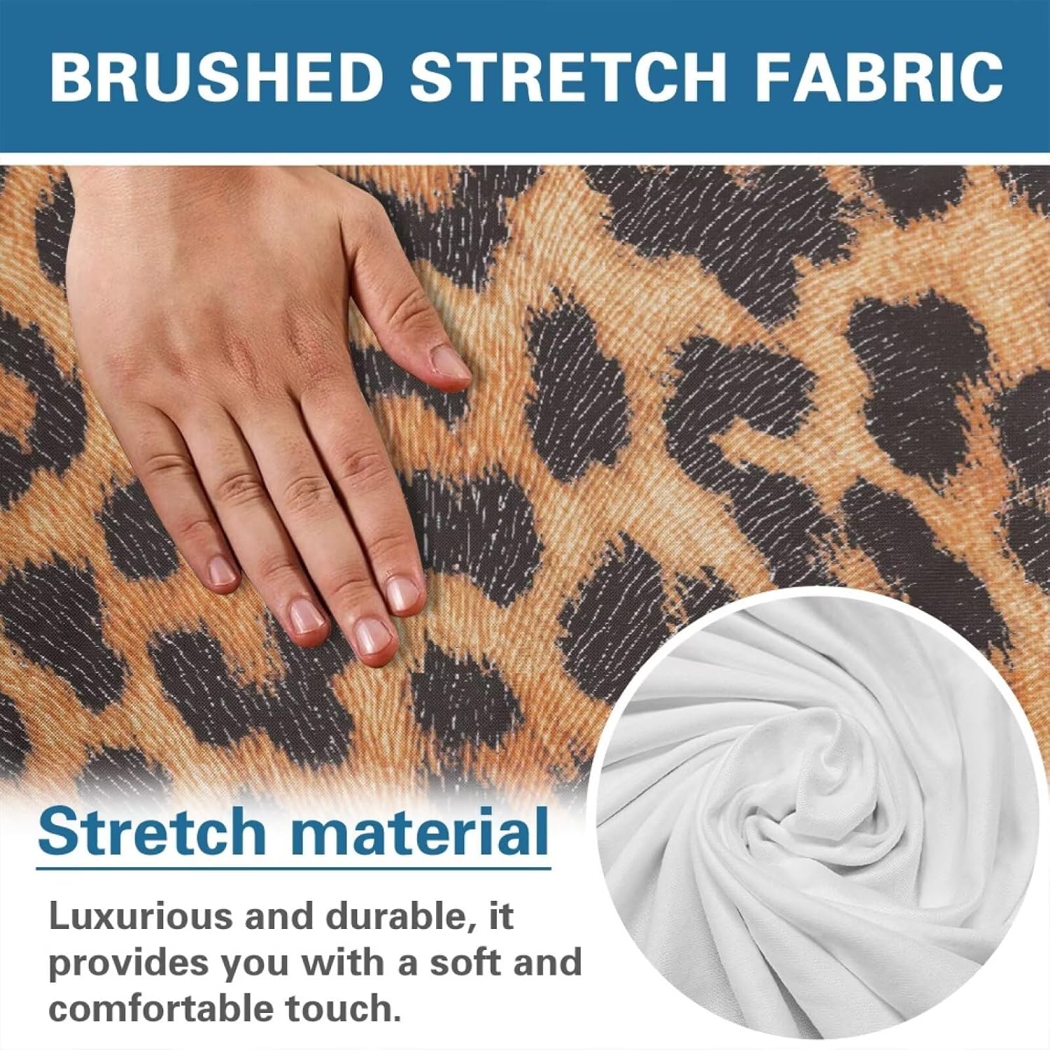4 Pieces Leopard Print Lazyboy Recliner Chair Covers with Elastic Edges Soft Comfortable Sofa Couch Slipcover Furniture Protector Cover for Living Room