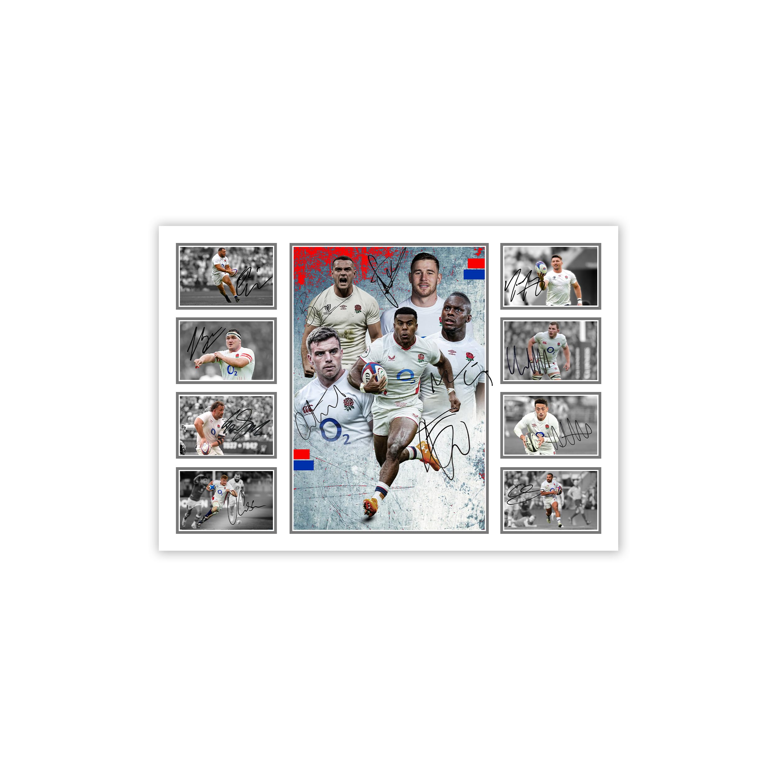 England Rugby Team 2025 Signed Poster Print - Limited Edition Autograph Fan Gift – Collectible Memorabilia Wall Art Merchandise (A3 Unframed)