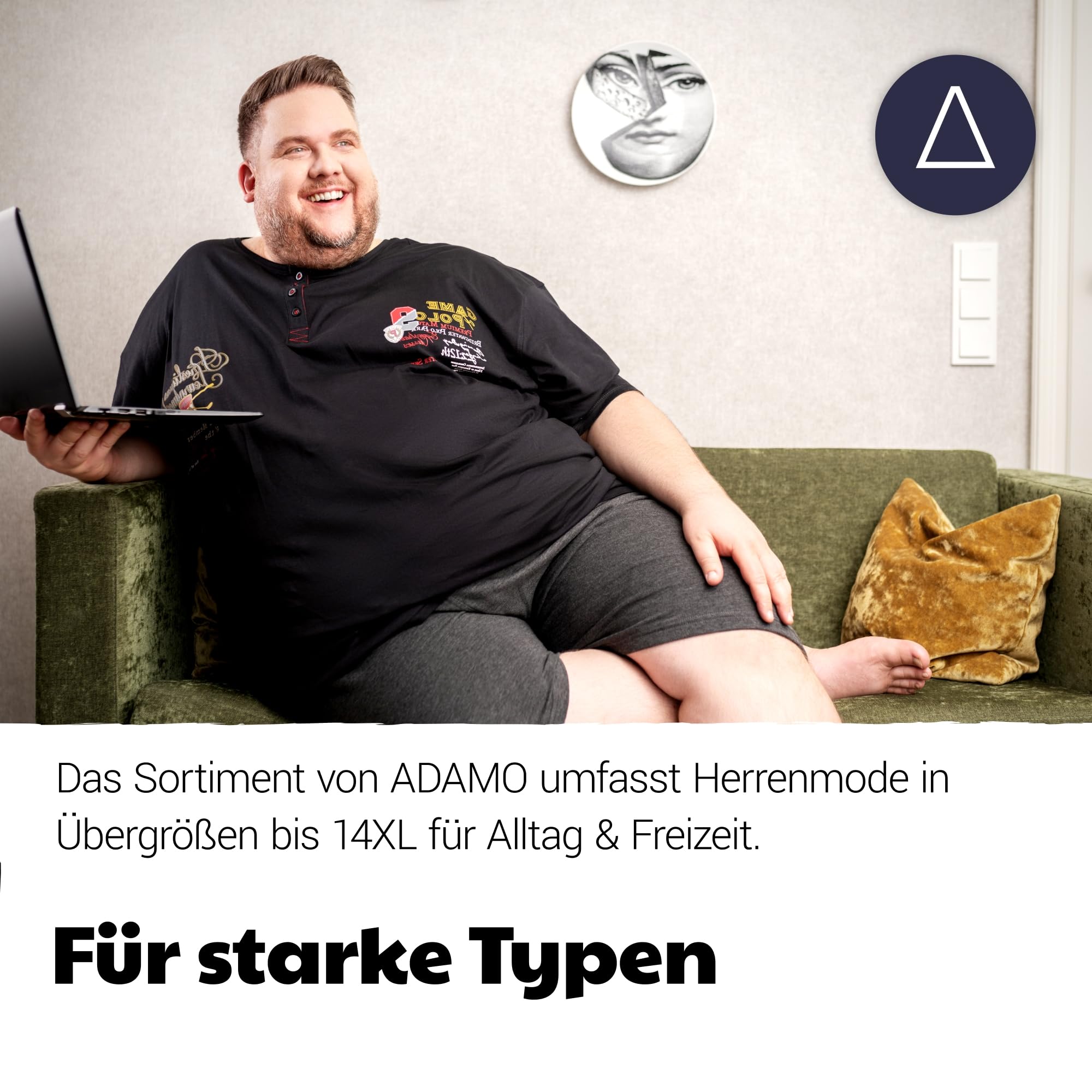 ADAMO Schwarze XXL Jogginghose in Übergrößen 14XL