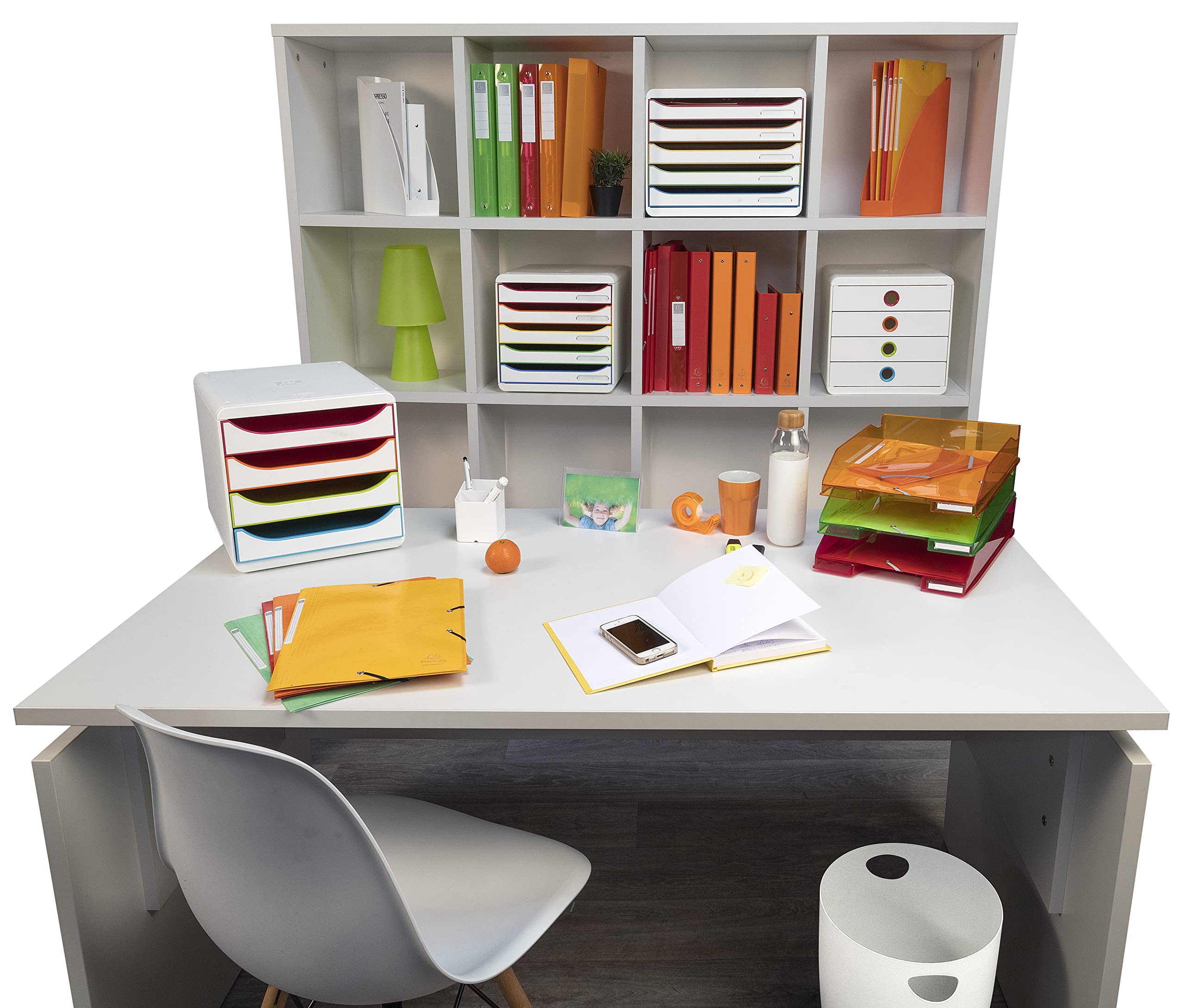 Exacompta 45313D ECOBIN Papierkorbiter mit Griffen. Eleganter und robuster Papierkorb und Mülleimer im modernen Design weiß 15 L – Bild 3