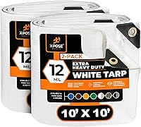 Vista 144 de Xpose Safety Lona protectora de polietileno plateado resistente de 5 x 7 pies - Funda protectora multiusos - Duradera, resistente al agua