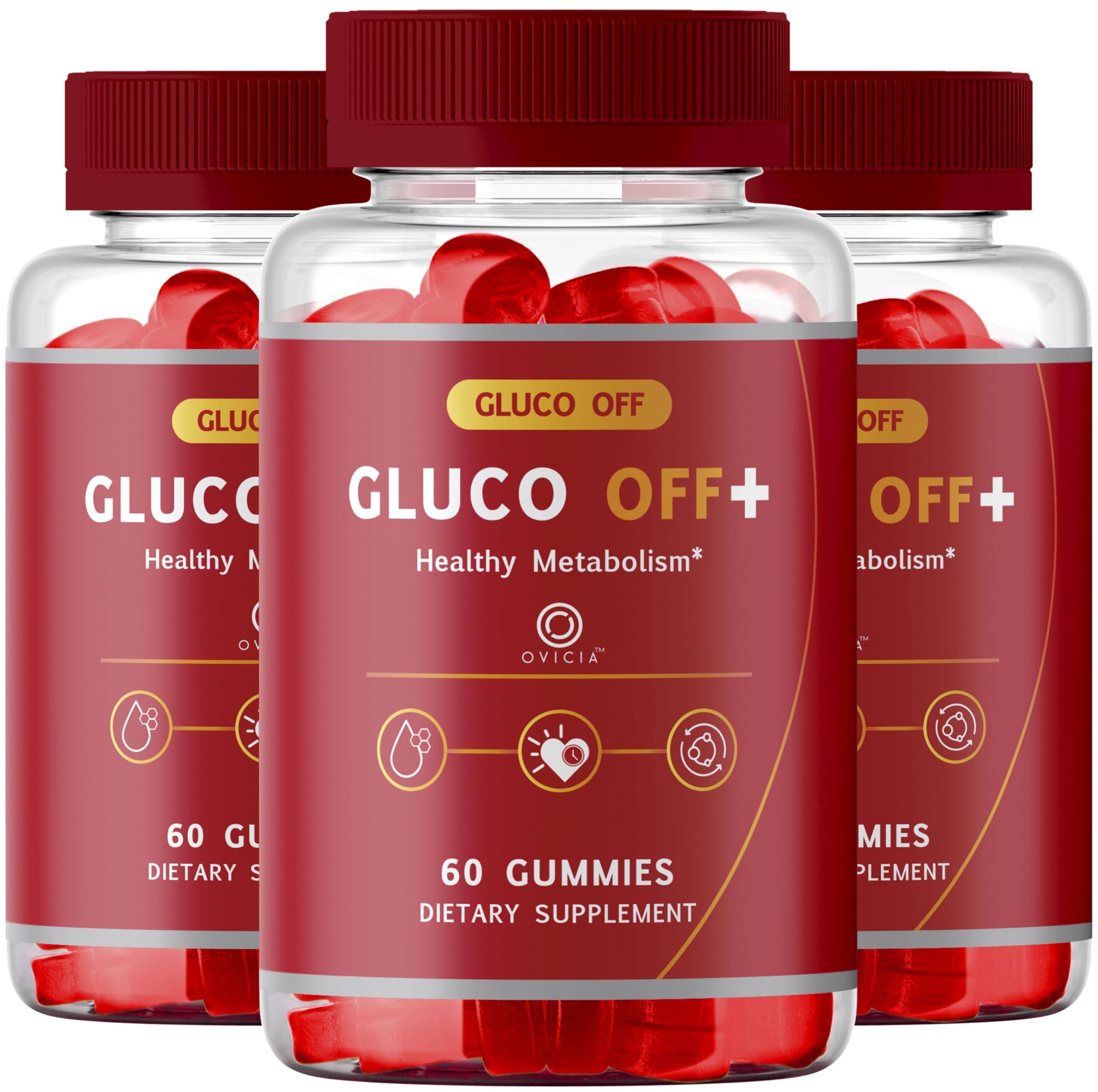 (3 Pack) Gluco Off Gummies - GlucoOFF + Advanced Formula Premium All Natural Ingredients Maximum Strength, Daily Support