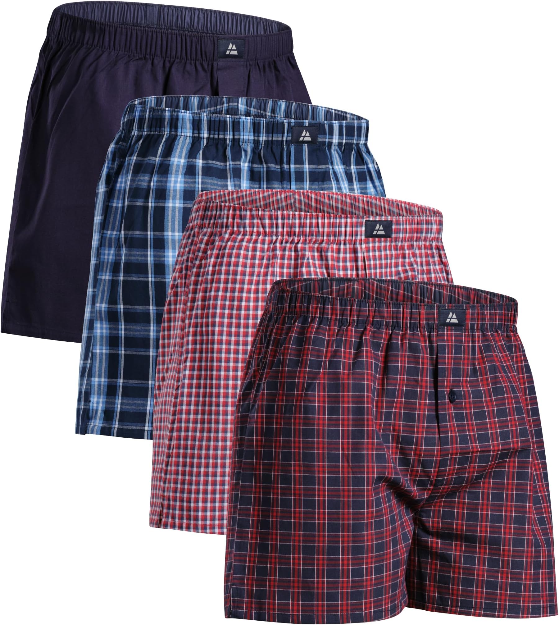 – Woven Boxers for Men, Cotton Boxer Shorts, Loose Fit, Premium Organic Cotton, Mulitpack, 4 or 6 pack