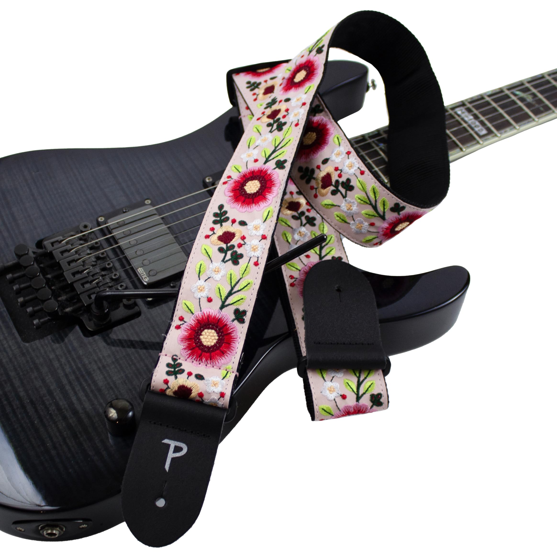 Perri’s Leathers Ltd., Stitched, Embroidery Jacquard, Adjustable Length, for Electric Acoustic, and Bass Guitars - Image 3