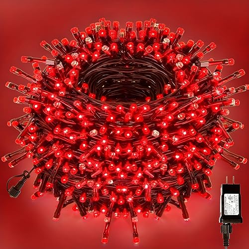 Miniatura 17 de 500 luces LED multicolor para árbol de Navidad de Halloween, luces de Navidad conectables de 170 pies con 8 modos de luces con certificación UL,