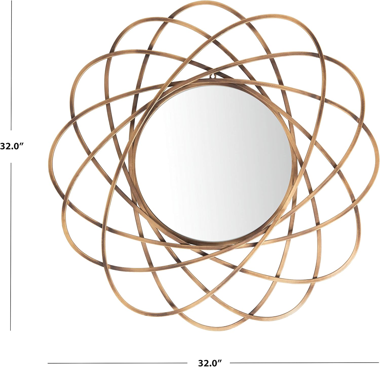 SAFAVIEH Home Sinisa Gold 32-inch Decorative Accent Mirror