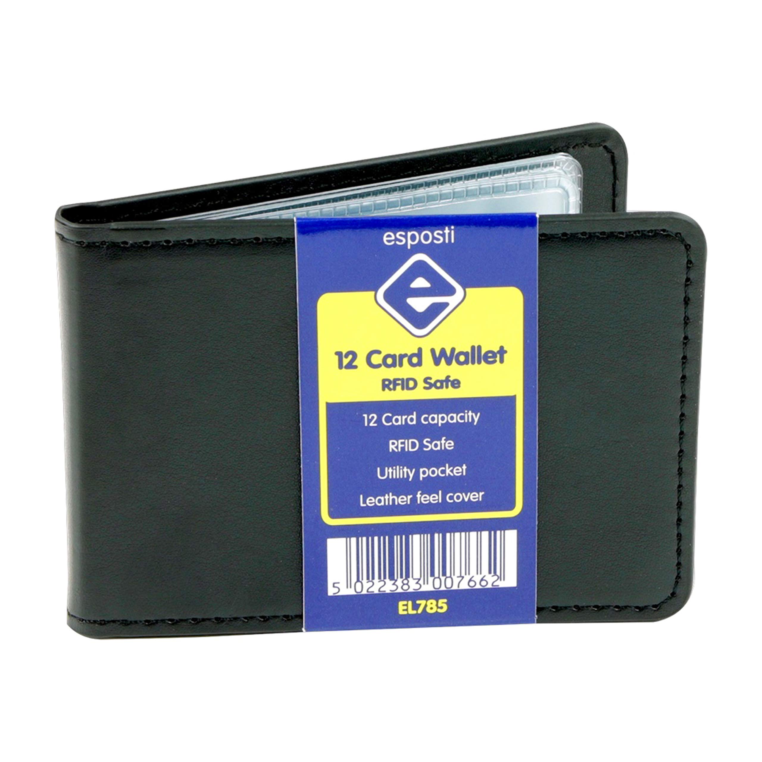 Esposti Porte-cartes de crédit fin pour homme | Portefeuille pour homme | Blocage RFID | Design minimaliste léger | 12 emplacements