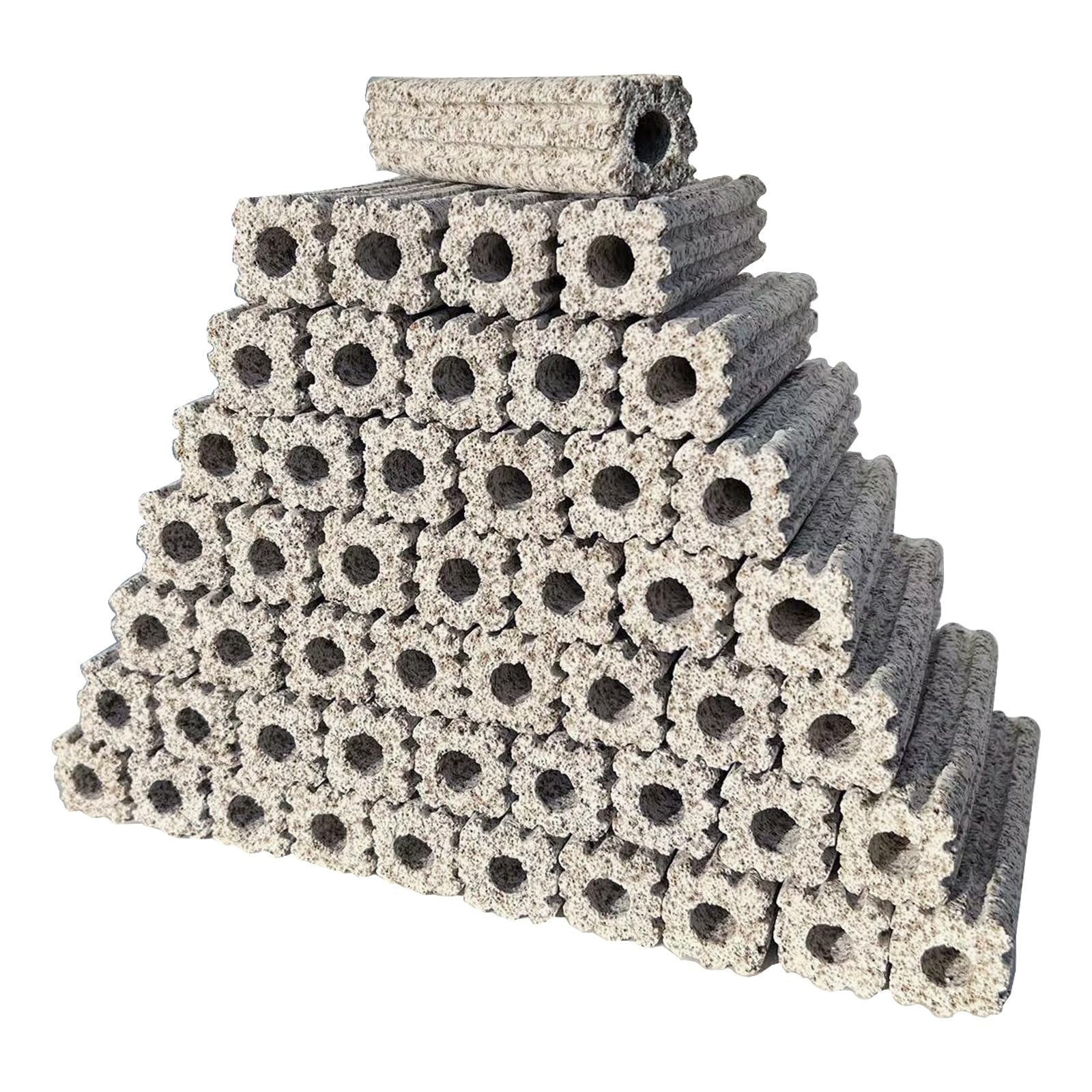 NEZO 6-inch Long Large Aquarium Fish Tank Filter Media 100pcs High Density Gray Bio Ceramic Blocks for Aquarium Fresh Water Fish Tank, Sea Water Marine Fish Tank, Sump Tank, Koi Pond and Else