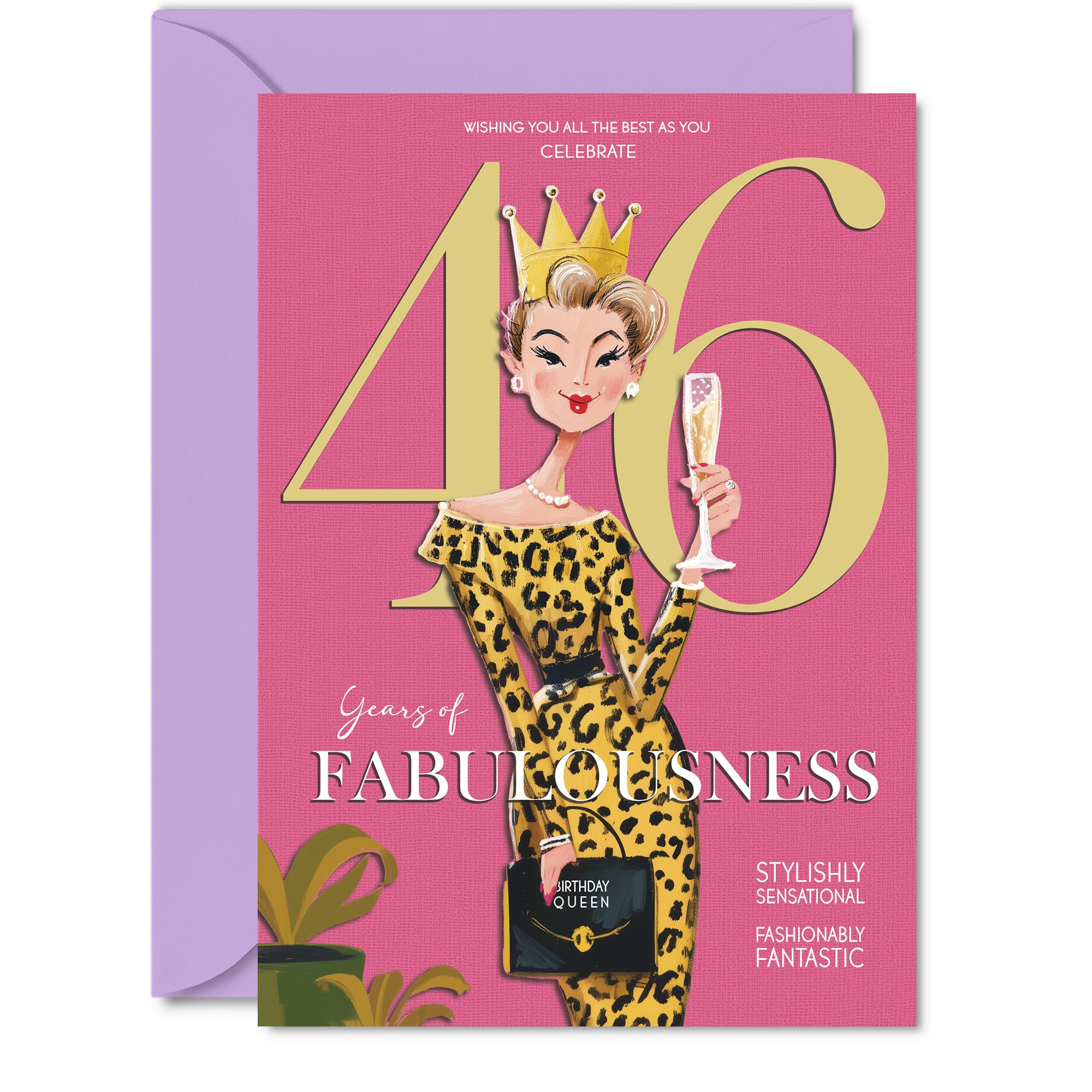 46th Birthday Cards for Women - Years Of Fabulousness - Happy Birthday Card for 46 Year Old Woman Wife Neighbour Daughter Niece, 5x7 Inch Bday Greeting Cards