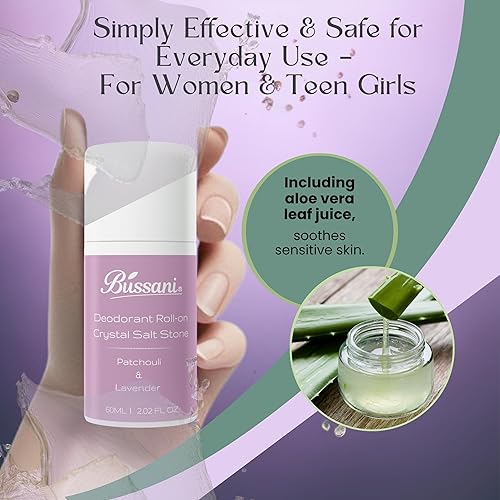 Miniatura 2 de Bussani Desodorante enrollable para mujer, fórmula de piedra de sal, larga duración y sin aluminio, protección contra olores las 24 horas, fragancia