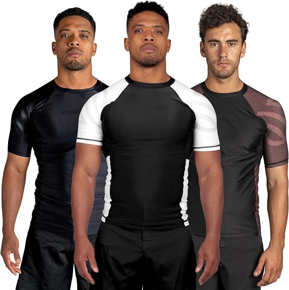 Sanabul Essential Short Sleeve Rash Guard MMA BJJ Wrestling Grappling Jiu Jitsu