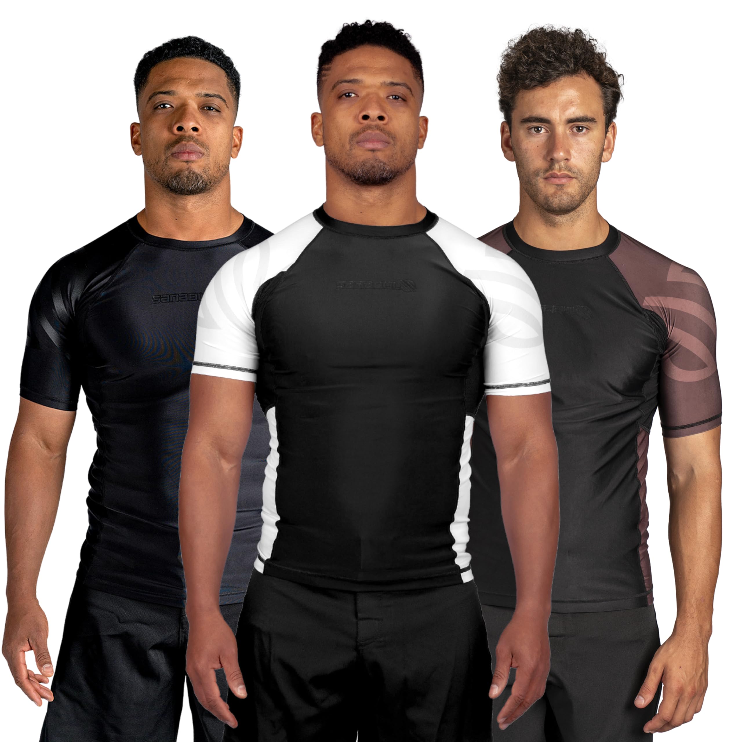 SanabulEssential Short Sleeve Rash Guard MMA BJJ Wrestling Grappling Jiu Jitsu