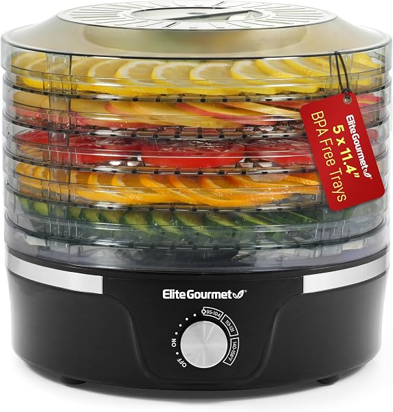 Elite Gourmet EFD319 Food Dehydrator with 5 Trays