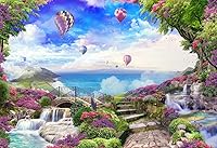 Vista 2 de MFWFM Hermoso mural de pared 3D con diseño de cascada para dormitorio y sala de estar (no se pega ni se pega)