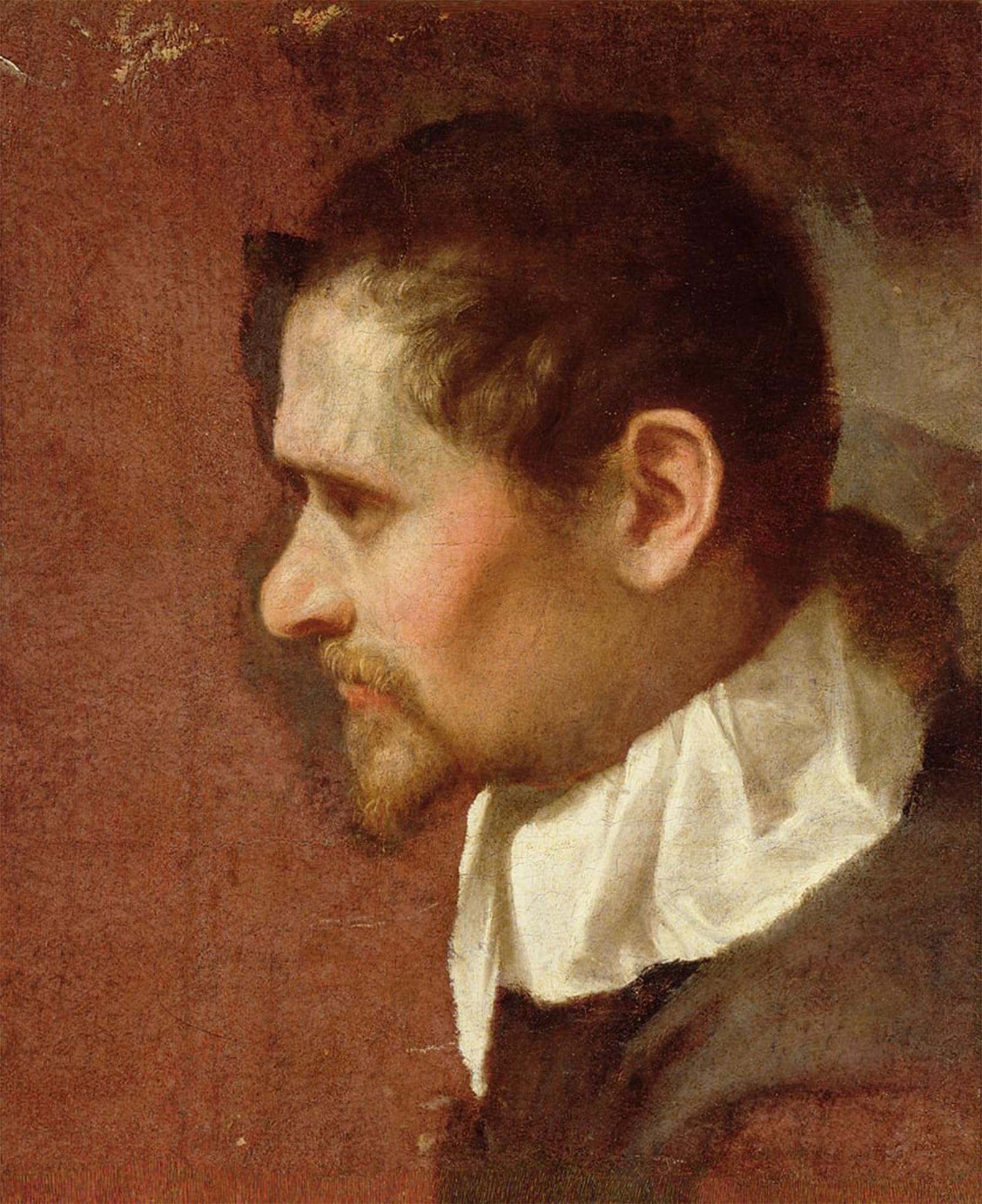 SERENDIPITP Abstract Painting Mural Print Picture Wall Decor Painting Self Portrait in Profile by Annibale Carracci Vintage Wall Artwork for Home Decor 60x90cm