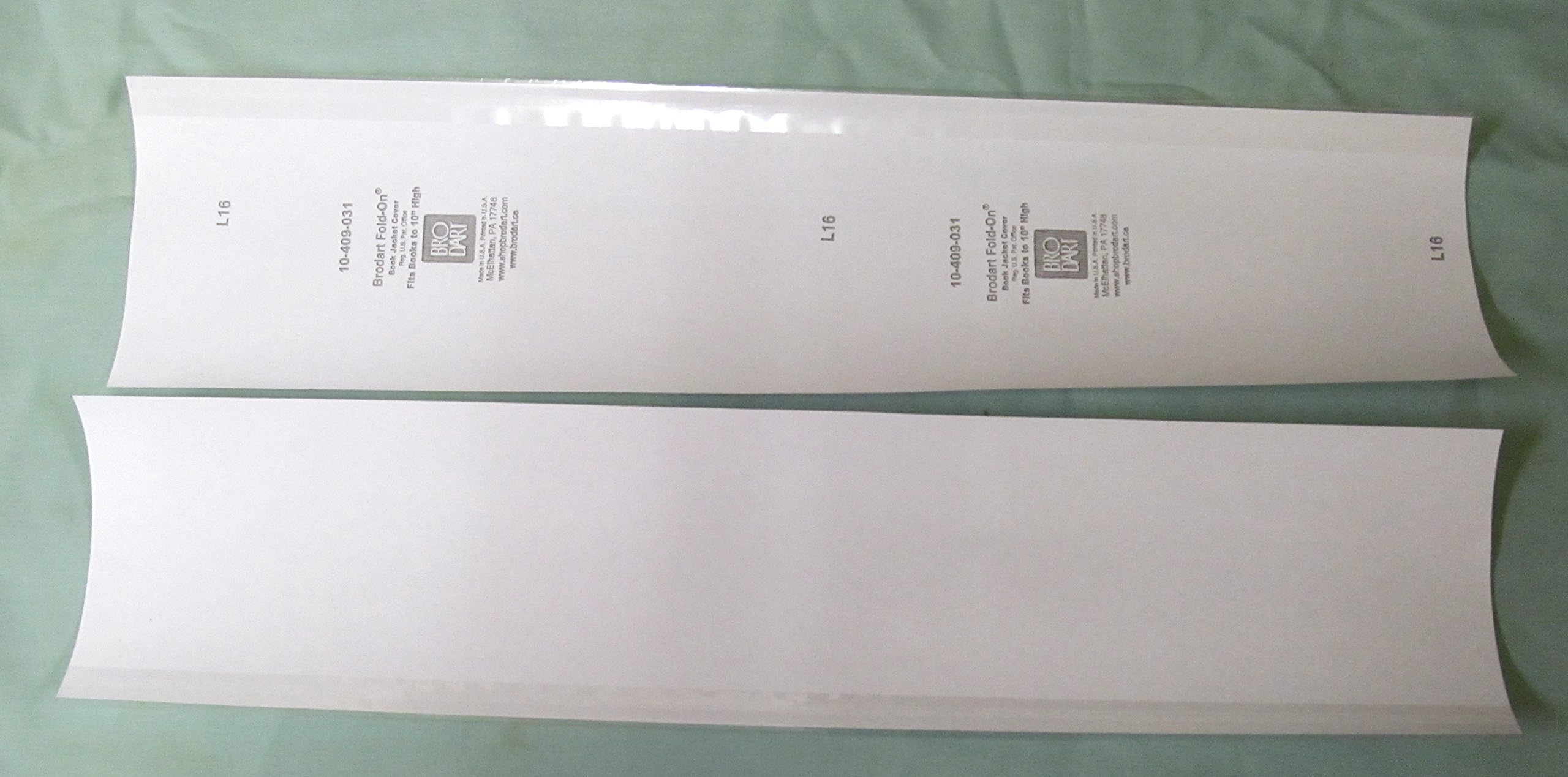 10-10" BRODART FOLD-ON BOOK COVERS - Center-Loading, Adjustable, Clear Mylar