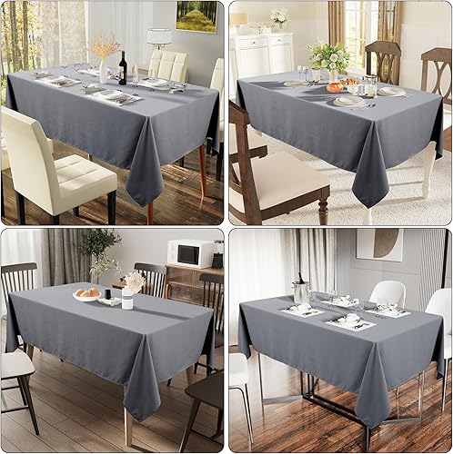 Miniatura 6 de smiry Mantel rectangular de poliéster impermeable para mesa de 6 pies, mantel decorativo de tela lavable para mesa de comedor, cocina, fiestas,