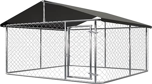 Petonly Outdoor Dog Enclosure Heavy Duty Dog Kennel House Mesh