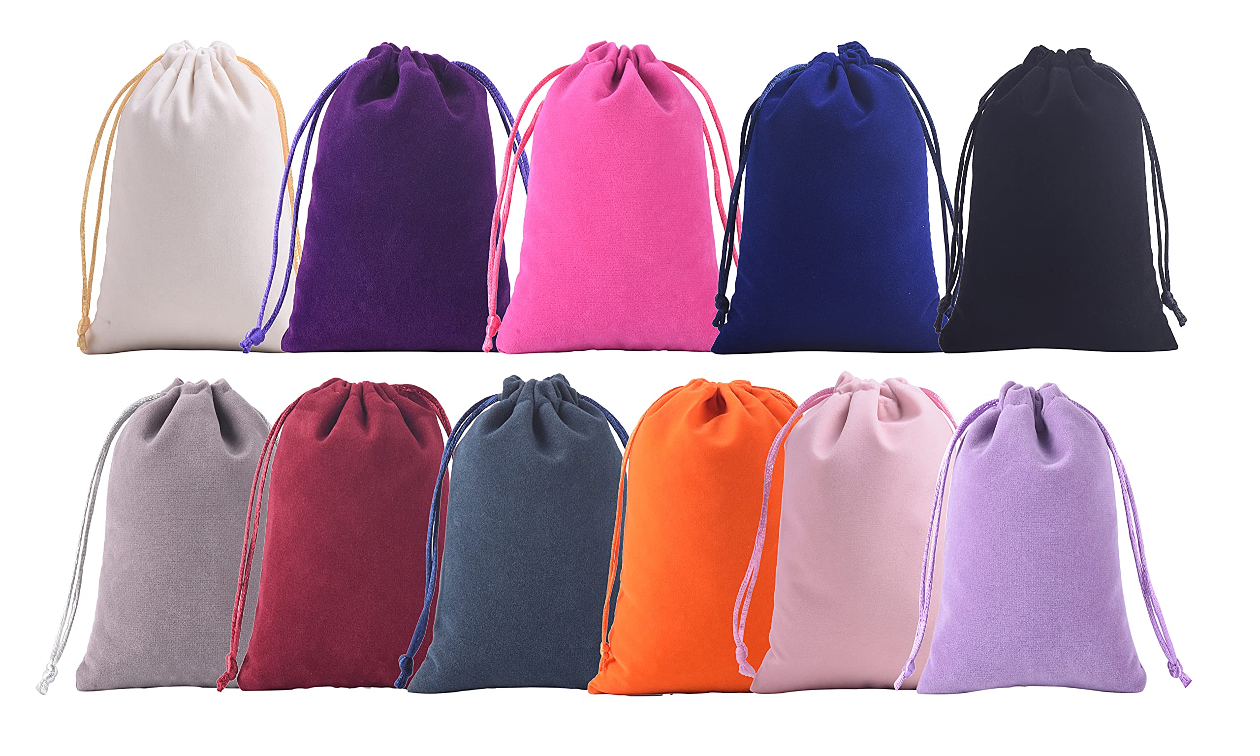 KONMAY Lot de 22 petits sacs en velours avec cordon de serrage 7 x 9 cm