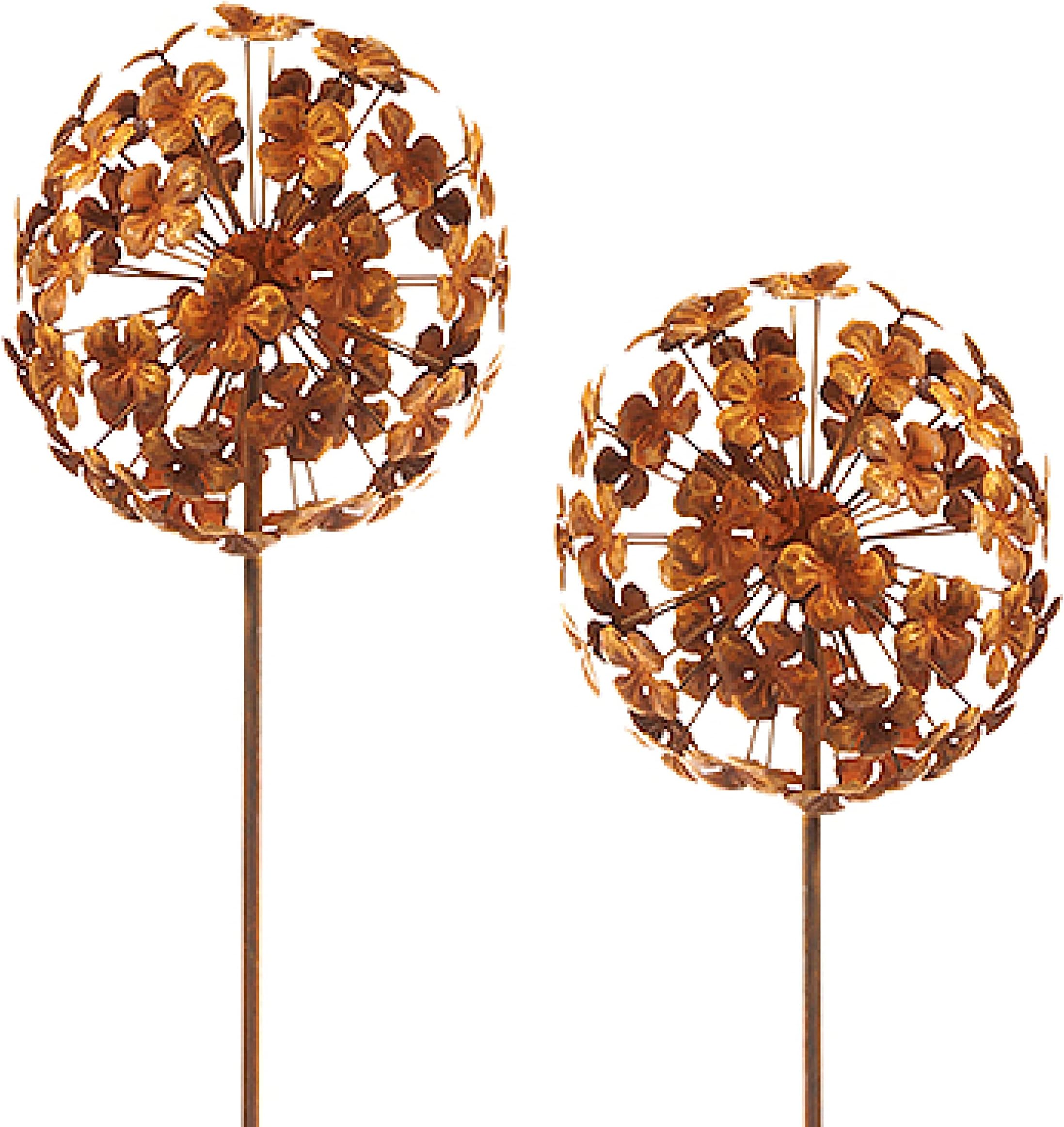 Slak op krulstaaf, 30 x 14,5 cm. Roest Metaal Tuindecoratie | Bloemen & Insecten Roest Metaal